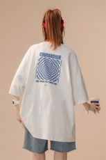 1中性风大码M-5XL日系休闲情侣女风短袖T恤男DT7653P30控45，男装T恤，星座226-2