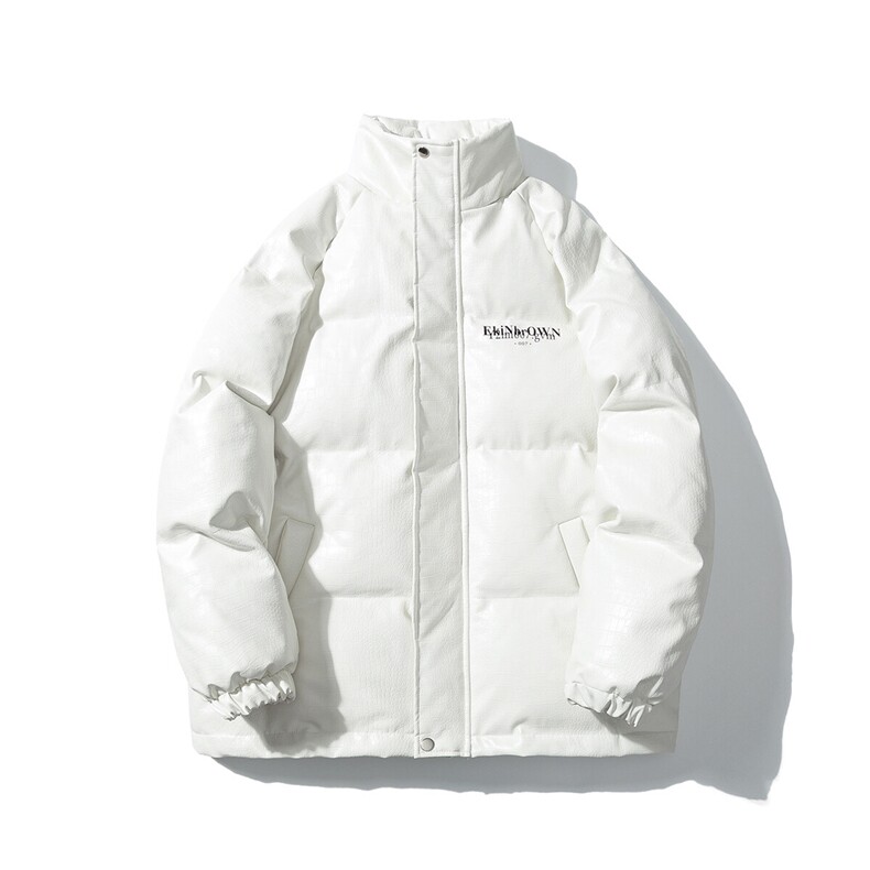 1日系白底鳄鱼纹棉衣男手塞棉夹克PU皮棉服外套男8507P120控158,男装夹克,星座226-2