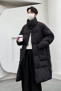 MY884-P168 中长款大口袋设计羽绒棉服男士暗黑风宽松棉衣保暖图片