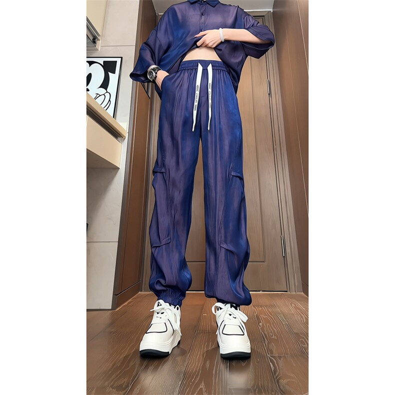 量大优供视频束脚冰丝长裤M-5XL特P30控68CK32,男装休闲裤,电商B325