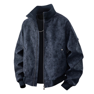 2026春新款得物品质休闲皮夹克飞行服皮衣男防外套26183-P60图片