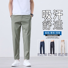 休闲裤子男2025年新款锥形九分垂感裤宽松直筒春秋西裤D9015-P45，男装西裤，星座509
