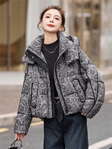 2025年冬季印花90白鸭绒羽绒服图片