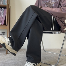 纯色简约风运动卫裤男秋季潮牌cleanfit宽松垂感直筒阔腿休闲裤子，男装休闲裤，星座209-2
