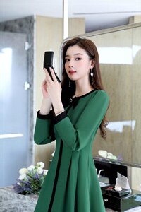 现货，春季新款，韩版蝴蝶结连衣裙,女装连衣裙,金典明美