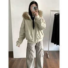 网图有货座山雕加绒加厚外套棉衣男女毛领棉服夹克A1101-P110，男装夹克，星座1505