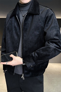 新标90绒有报告 冬季男士翻领羽绒服短款夹克外套6693-P295图片