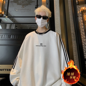抖音得物供货 提供视频 秋冬重磅美式宽松织带圆领卫衣0311图片