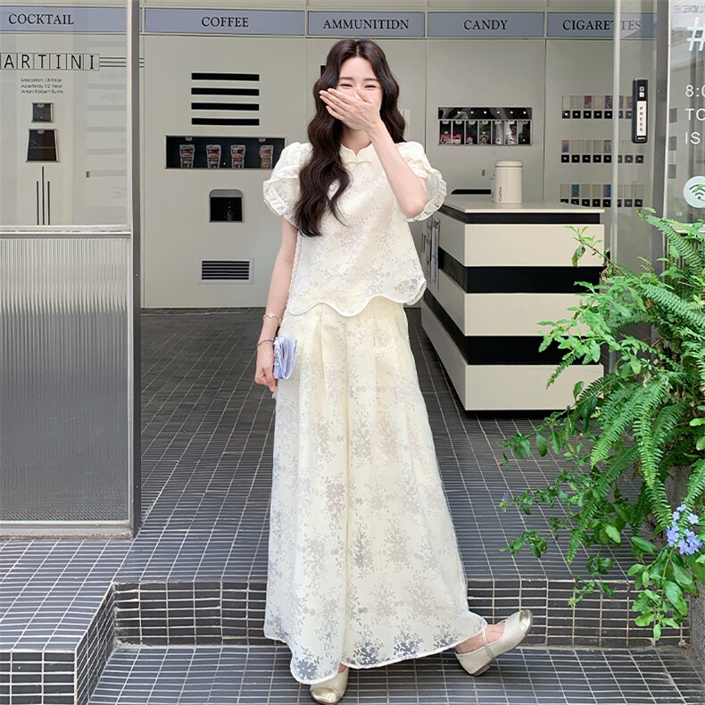 [现货】新中式上衣+阔腿裤两件套A886P165K235,女装套装/套裙,2C269