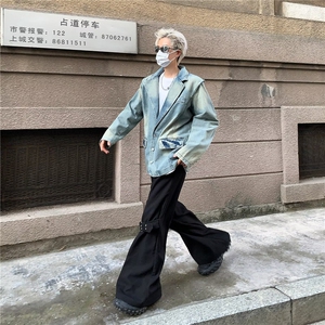 秋季青春流行男牛仔西装 有垫肩 JK8925 P75图片