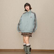 双面穿三条杠外套女春秋新款美式立领运动情侣夹克棒球服上衣，男装夹克，星座613