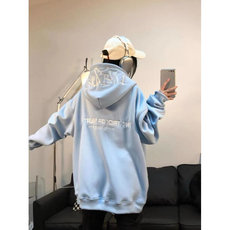 5233-P50原版刺绣纯棉复合牛奶丝银狐绒连帽卫衣薄款/加绒，女装卫衣/绒衫，星座617A-2