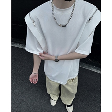 A12-特P38夏季设计感垫肩款短袖T恤男潮流时尚，男装T恤，电商B369（原A024）