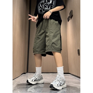 夏季工装短裤男潮款直筒宽松百搭五分裤速干水洗裤子男KD12,裤子穿搭潮流男图片