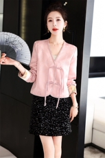 新中式国风盘扣外套女2024春秋新款高级感气质禅意小个子短款上衣，女装短外套，冬木谷雨