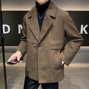 店主风高端呢子明线宽松韩版外套 大衣夹克男A236-JK0815-P135图片