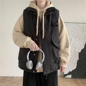日系cityboy工装棉马甲男冬季新款宽松加厚机能坎肩背心XZ206-P60图片