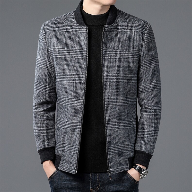 DZ68816钱塘2020-3冬季厚款商务休闲简约翻领中年男士夹克P152图片