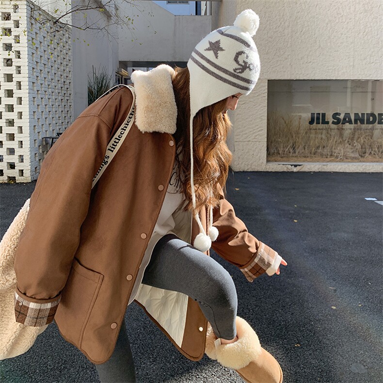 美拉德棕色麂皮羽绒服冬女2025新款超火好看高级小众加厚保暖外套,女装羽绒服,浙宝276（原081）