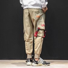 中国风宽松工装裤男潮牌青年男士哈伦束脚裤休闲长裤K271/P65，男装休闲裤，星座608A