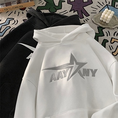 春季重磅刺绣连帽卫衣男宽松美式情侣百搭914-4-WY35-P58控88，男装卫衣，星座914-4