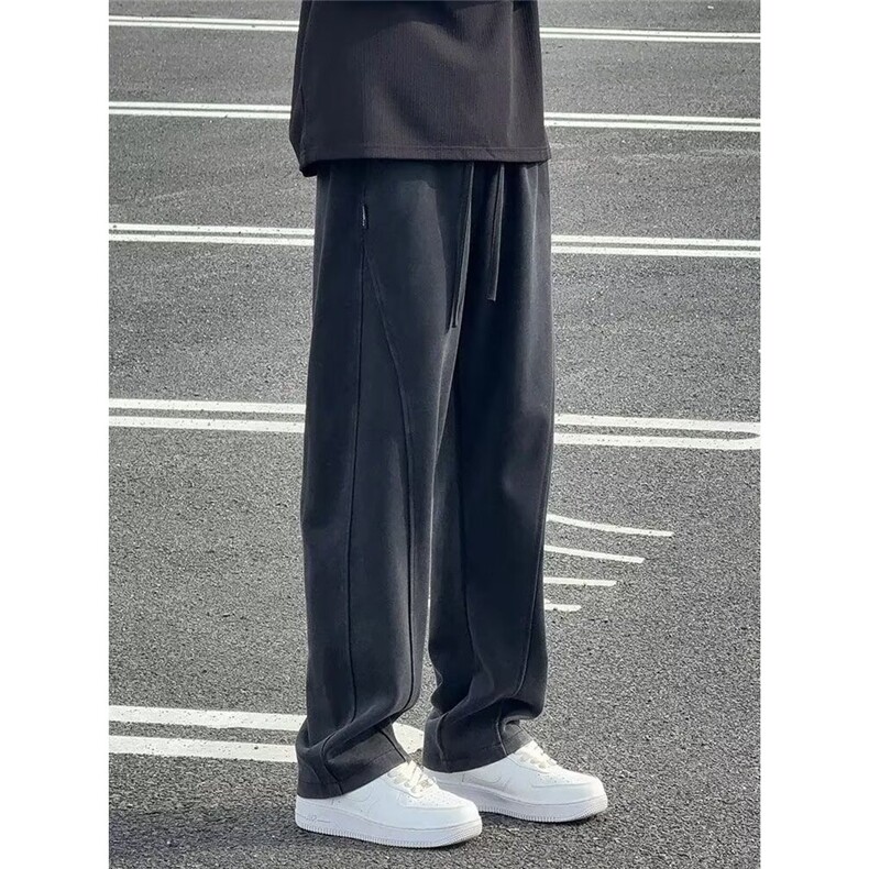 春季款裤子男潮牌宽松直筒阔腿垂感休闲大码运动长裤冬季高端卫裤图片