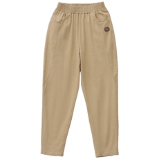 2025夏季新款卡其色休闲裤女时尚宽松显瘦百搭松紧腰裤子，女装休闲裤，璐依舞