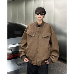 棒球服夹克男士韩版潮流高街帅百搭复古2025春季ins外套W6341-P70图片