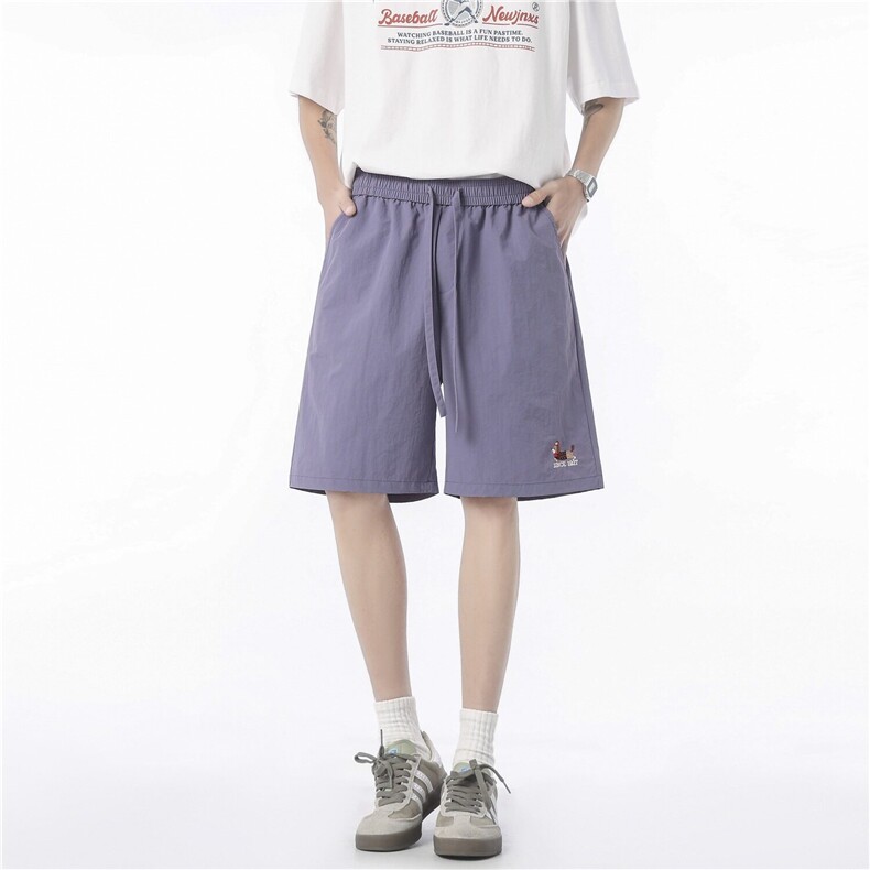 多巴胺腊肠狗刺绣短裤男夏季速干2025新款ins五分裤K6326-P36图片