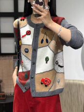 2025年秋季圆领通勤时尚百搭通勤开衫，女装羊绒衫，初婷羊绒