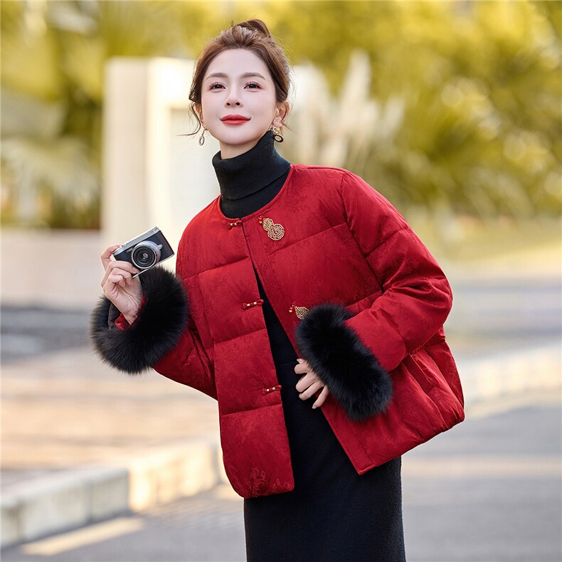 依如秀2026年冬季狐狸毛羽绒服,女装羽绒服,依如秀(原杭风阁)