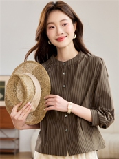 2026春年秋装新款潮小格子衬衫宽松显瘦韩版气质百搭衬衣女减龄，女装衬衫，独衣靓