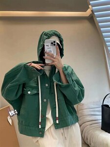 连帽款彩色牛仔外套,其它,转角爱尚