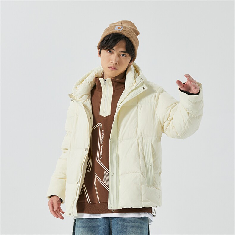 新标90白鸭绒简约休闲连帽外套纯色加厚羽绒服ESY0209-P210,男装羽绒服,电商B306