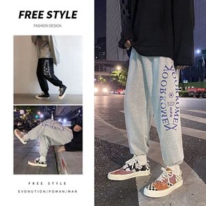 港风有型休闲裤男潮流宽松束脚裤运动印花卫裤NK08-P50图片