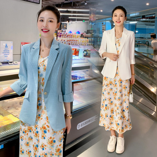 现货秒发原创设计2023春秋装新款修身气质百搭小西装一粒扣外套,女装西装,星宇服饰