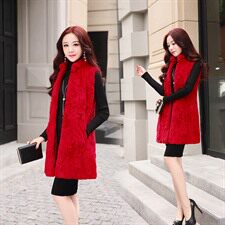 中长款连帽韩版百搭时尚气质休闲优雅甜美修身皮草无袖2020年冬季，女装皮草，央宝儿