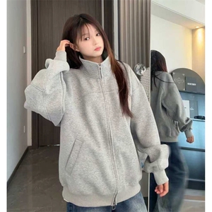 抖音得物品质 26春装美式高街重磅结构纹理立领卫衣夹克外套XS105图片