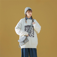 中性22秋/冬新款时尚美式复古宽松百搭圆领套头毛衣M1042P50控68，男装针织衫/毛衣，A247A