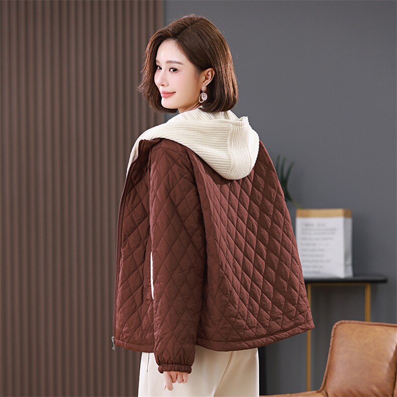 叶笙衣1180毛线连帽假俩件棉衣,女装棉衣/棉服,叶笙衣