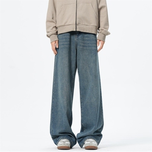 复古牛仔裤男美式高街水洗宽松直筒休闲长裤  A080-9003-P50控68图片