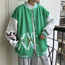 22秋新款宽松休闲撞色情侣棒球夹克卫衣外套B266-Y613-P75，男装夹克，星座B257-1