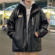 保暖贴标PU皮立领棉服男加棉加厚机车服皮衣外套M91特P100控178，男装皮衣，电商A001