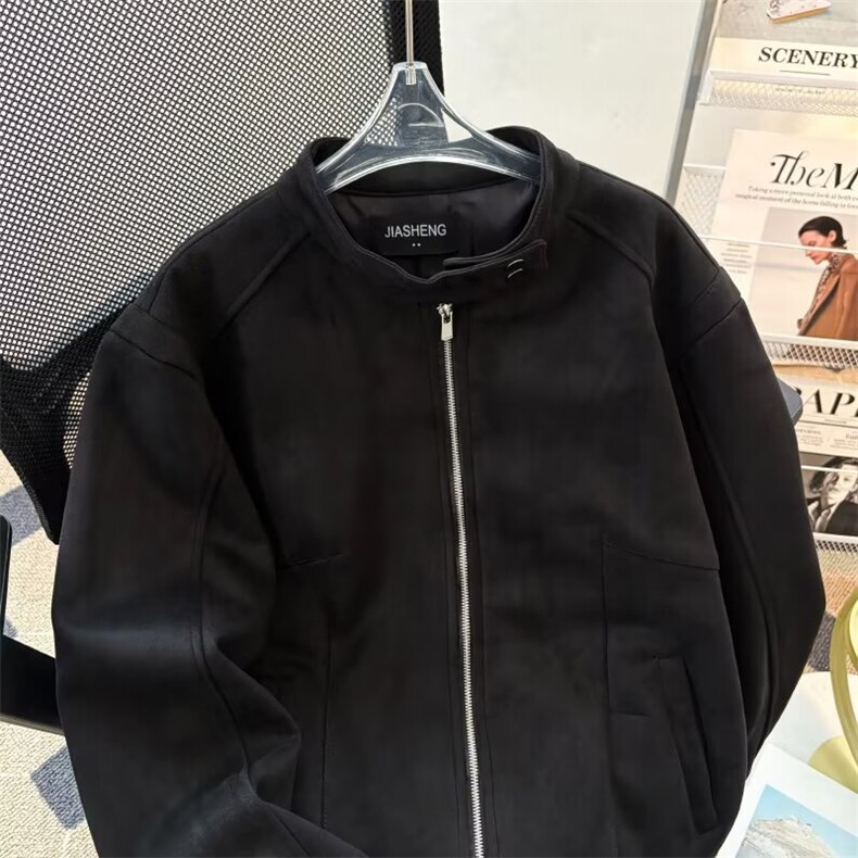 简约纯色重磅ins飞行员夹克男秋冬美式高街工装外套W6815-P73,男装夹克,星座412-3