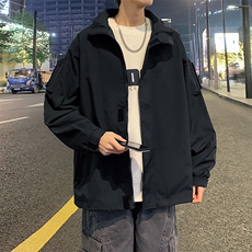2024新款港风冲锋衣连帽夹克户外工装大码宽松休闲外套JK2364-P75，男装夹克，电商A128