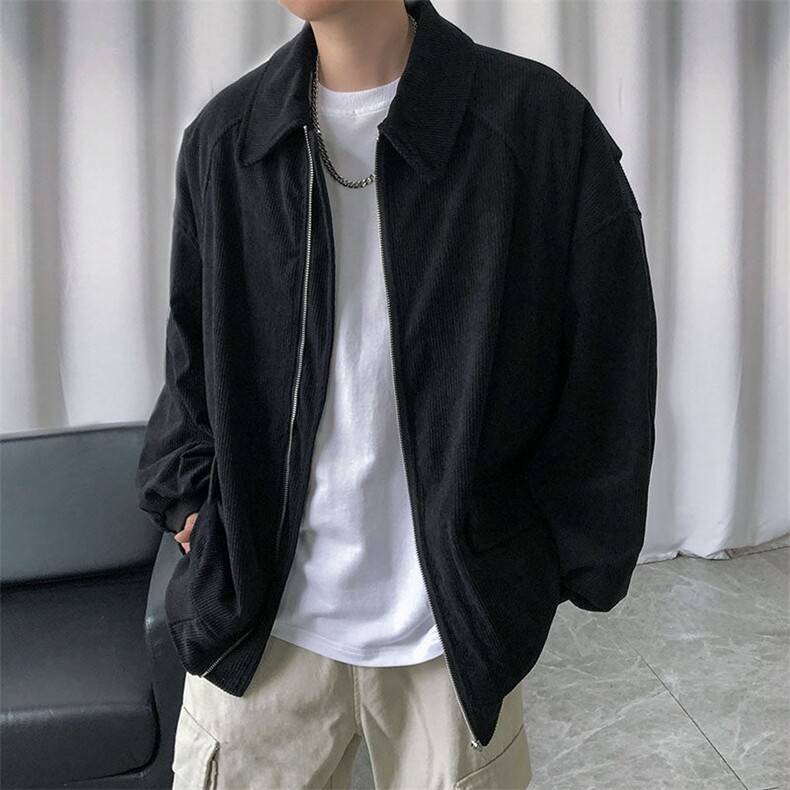 现货主推高品质灯芯绒夹克外套男潮宽松休闲大码A351-JK013-P90,男装夹克,电商A351