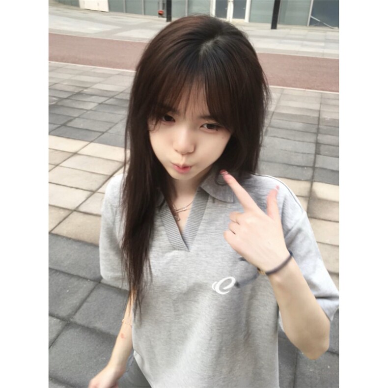 H0816-P35刺绣款V领翻领休闲短袖T恤,女装T恤,星座617A-2