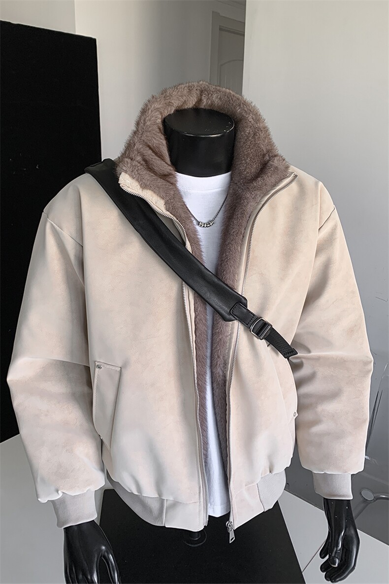 -双色貂毛座山雕PU皮棉衣老钱风加厚冬季外套男装S534-特P98,男装棉衣,电商A233-1