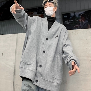 开衫卫衣男士灰色韩版潮流宽松痞帅百搭2024秋冬ins外套WB299-P38图片