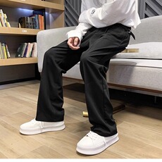 轻熟风休闲西裤男夏季垂感冰丝裤子宽松直筒西装长裤K088，男装休闲裤，星座1116A-1（原606A）